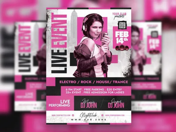 Urban Music Party Event Flyer Template 1