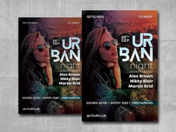 Urban Nightclub Party Flyer Template 1