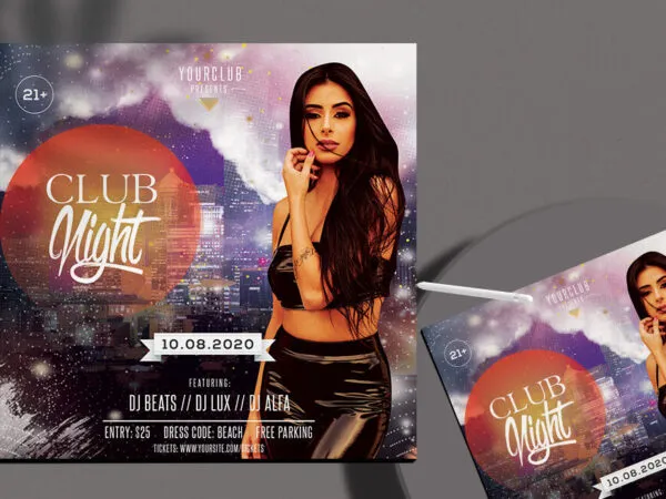 Urban Square Nightclub Flyer Template 1