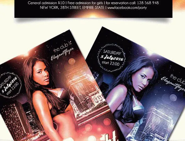 Urban and Sparkle Ladies Night Flyer Template Plus a Facebook Cover 1
