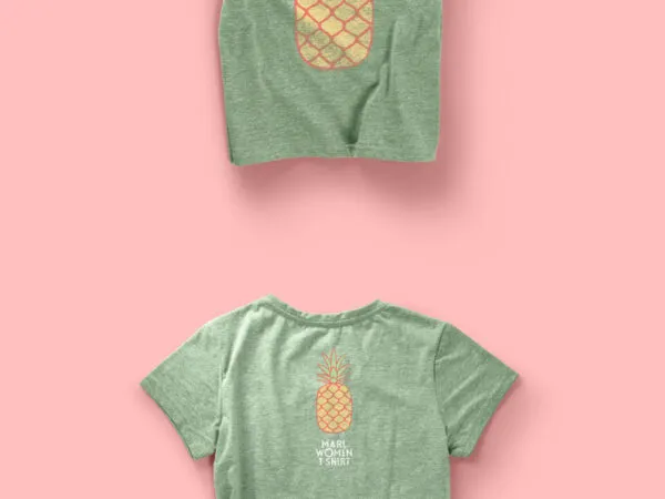 V Neck T Shirt Mockup For Women 1