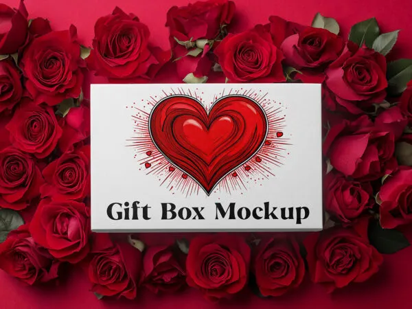 Valentines Day Gift Box Mockup 1