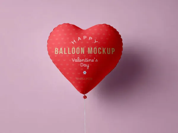 Valentines Day Heart Balloon Mockup 1