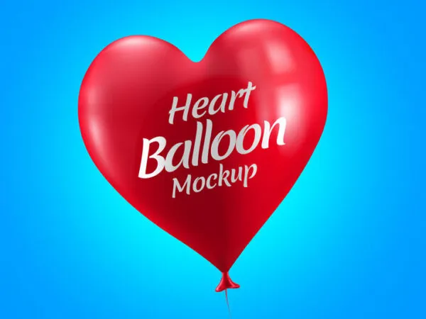 Valentines Day Heart Balloons Mockup 1