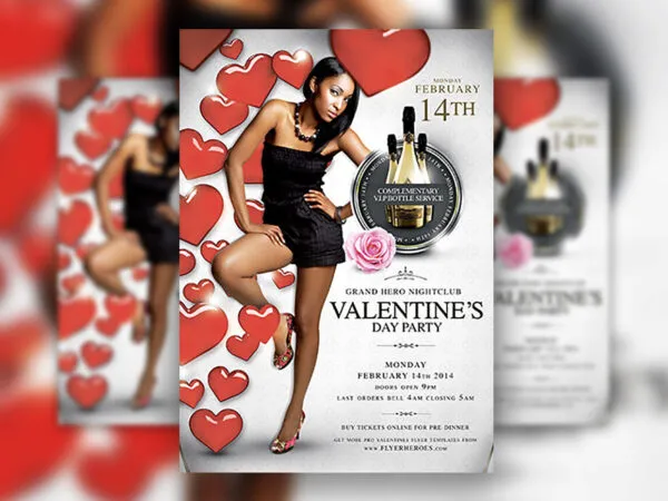 Valentines Day Party Flyer Template 1
