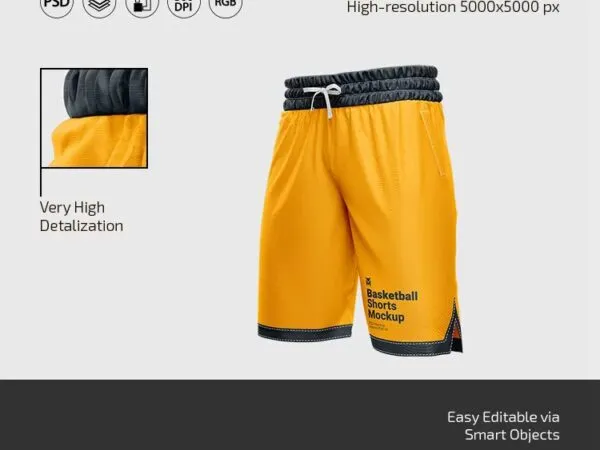 Varied Sight of 3 Basketball Shorts Mockups 1