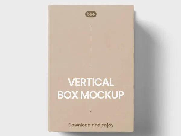 Vertical Box Mockup in Top Sight 1