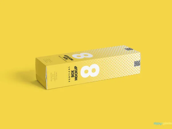 Vertical Cardboard Box in Two Mockups 1