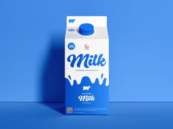 Vertical Carton Milk Packaging Mockup 1