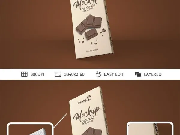 Vertical Chocolate Packaging Mockup 1