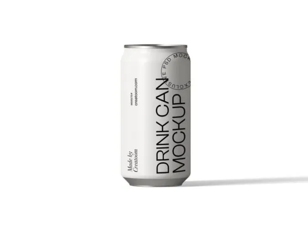 Vertical Drink Can Mockup from a Front View 1