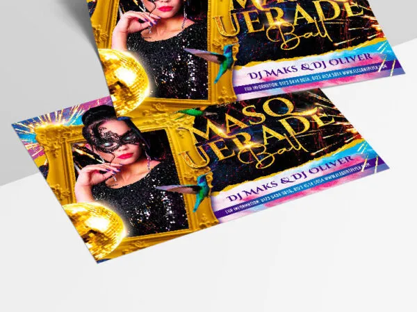 Vertical Elegant Masquerade Ball Flyer Template 1
