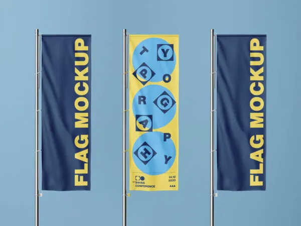 Vertical Flag Mockup 1