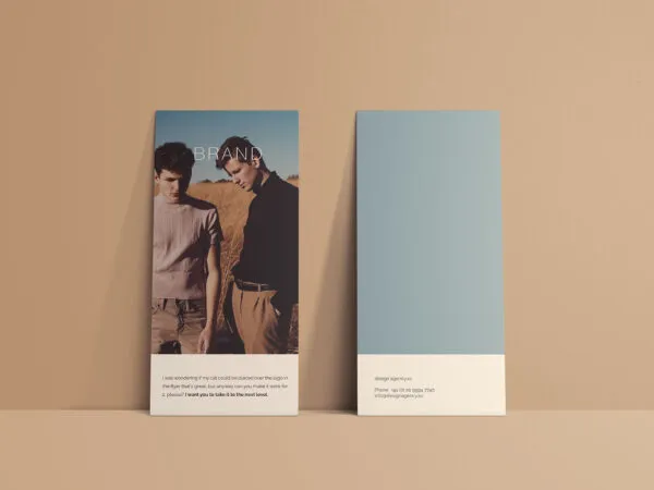 Vertical Flyer Mockup in Front and Back Side View 1