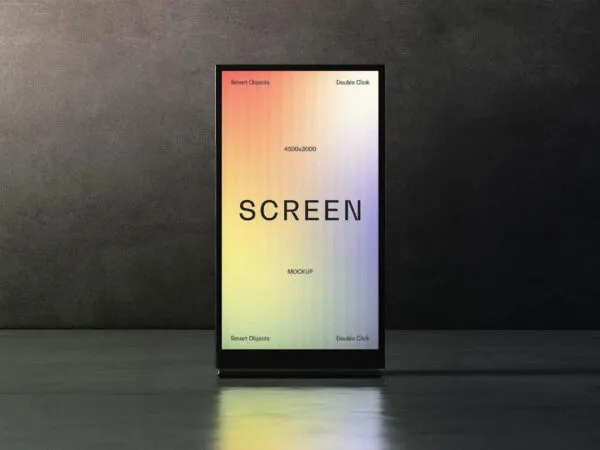 Vertical Glowing Screen Mockup 1