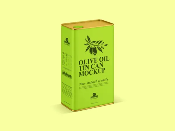 Vertical Packaging Olive Oil Tin Can Mockup 1