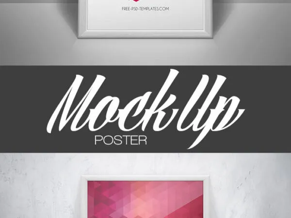 Vertical Poster Mockup Laid on the Wall 1