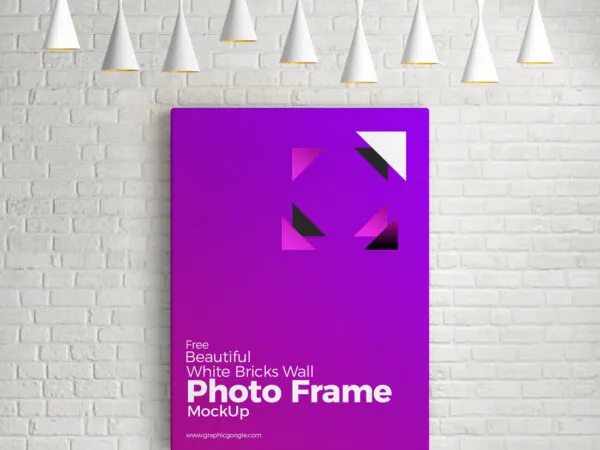 Vertical Poster Mockup on Brick Wall 1