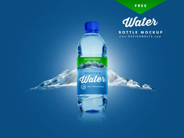 Vertical Premium Pet Water Bottle Mockup 1