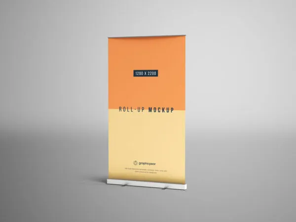 Vertical Roll Up Banner Stand Mockup 1