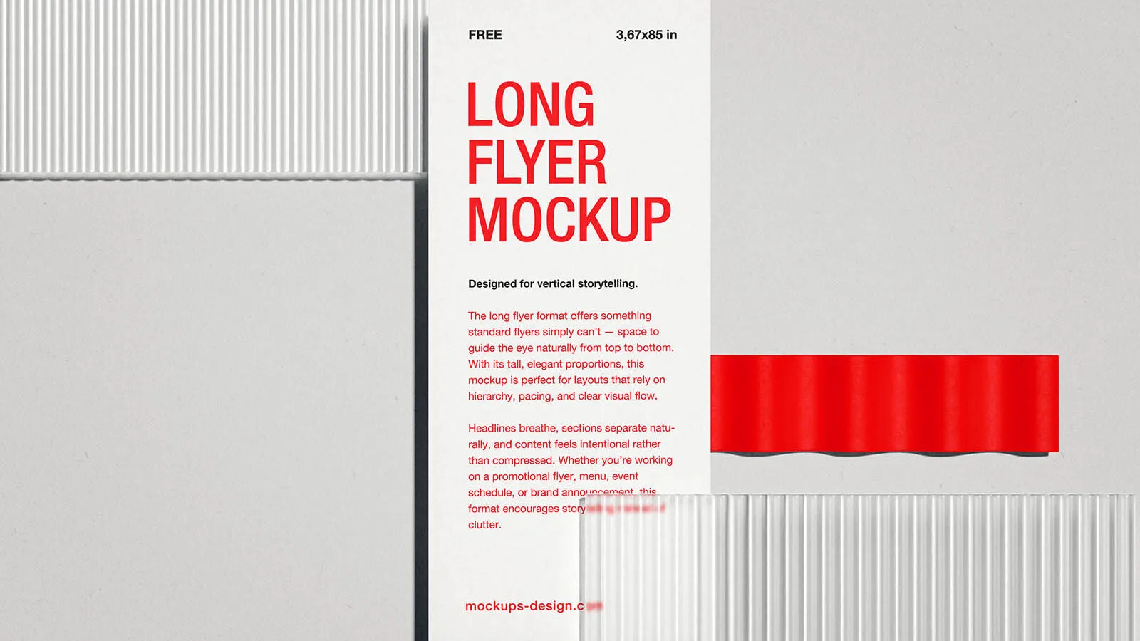 Vertical Slim Long Flyer Mockup Image 2 Designers Lab