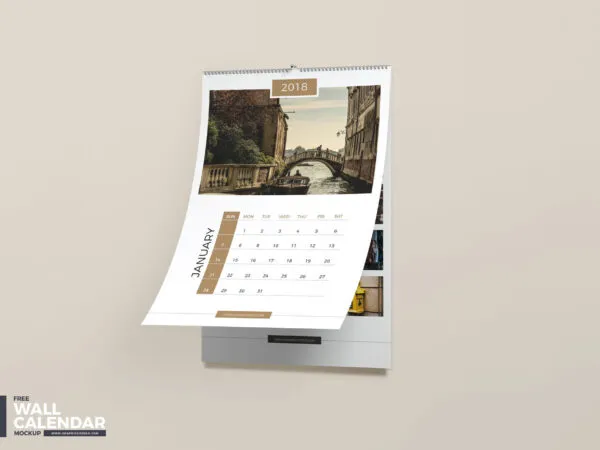 Vertical Wall Calendar Mockup 1