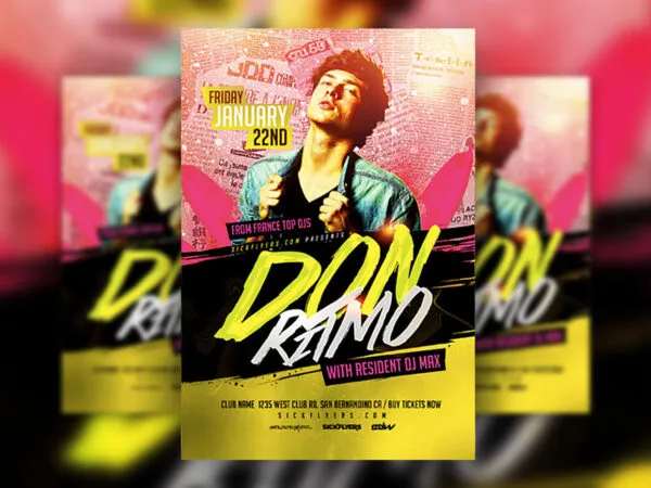 Vibrant EDM Music and DJ Flyer Template 1