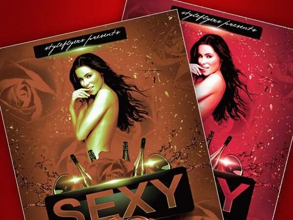 Vibrant Red Nightclub Party Flyer Template 1