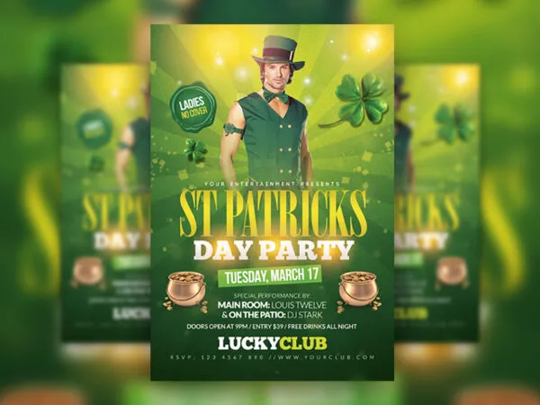 Vibrant St. Patricks Party Flyer Template 1