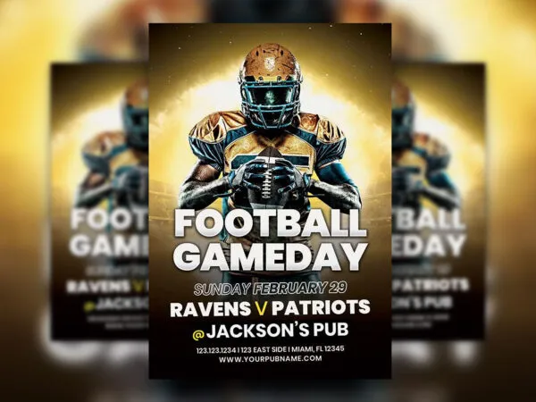 Vintage American Football Flyer Template 1