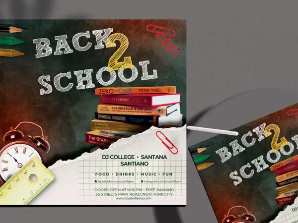 Vintage Back to School Party Instagram Banner Template 1
