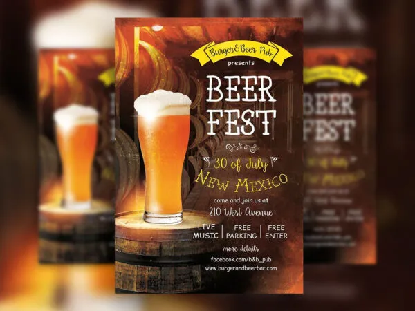 Vintage Beer Festival Flyer Template 1