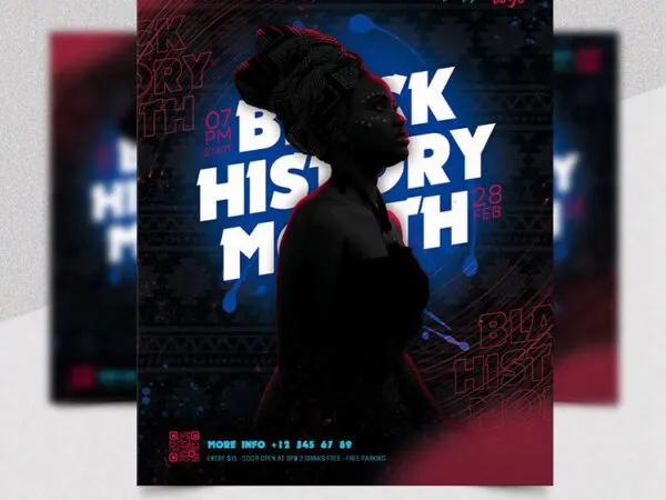 Vintage Black History Month Flyer Template 1