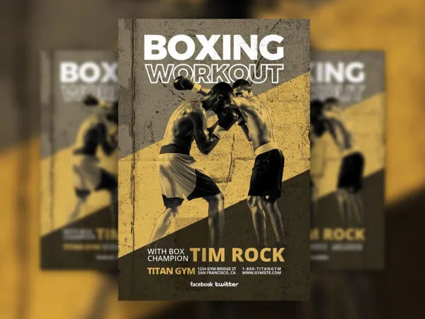 Vintage Boxing Flyer Template 1