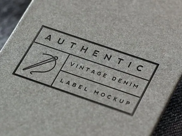 Vintage Denim Label Logo Mockup 1