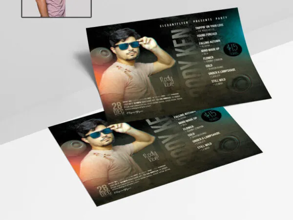 Vintage Gradient DJ Party Flyer Template 1