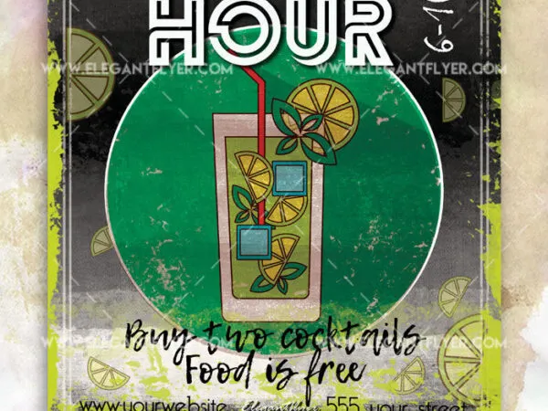 Vintage Green Cafe Flyer and Facebook Cover Template 1