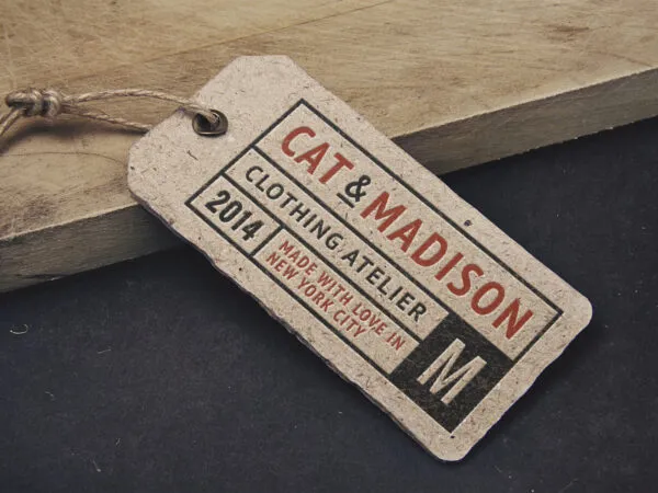 Vintage Label Tag Mockup on a Wooden Board 1