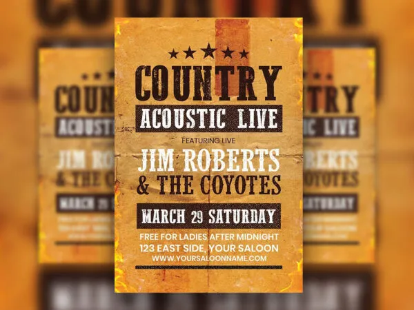 Vintage Music Country Flyer Template 1