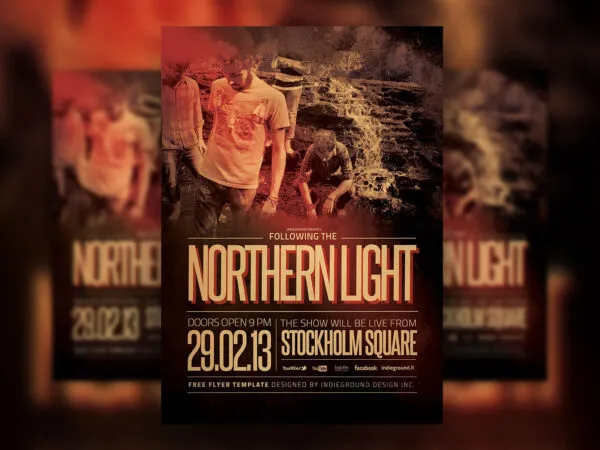 Vintage Realistic Indie Music Flyer Poster Template 1