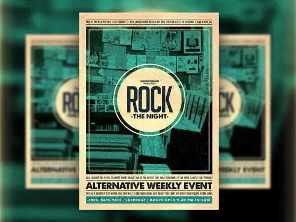 Vintage Rock Music Flyer Poster Template 1