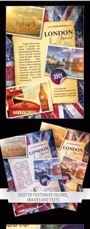 Vintage and Classic London Travel Flyer Template 1