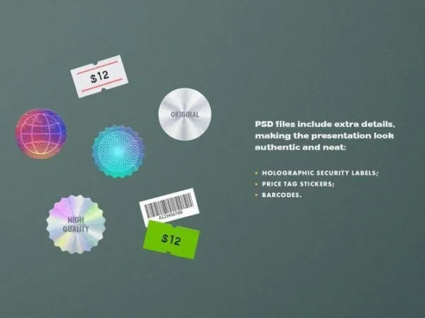 Vinyl Record with Sticker Badges Mockup 4