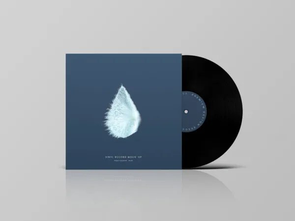 Vinyl Record with a Case Mockup 1