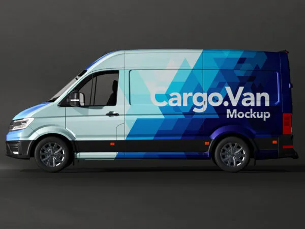 Vinyl Van Wrapping Mockup Featuring Side View 1
