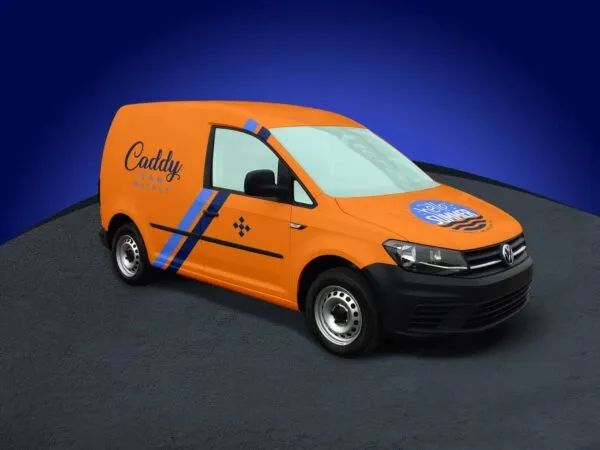 Volkswagen Delivery Caddy Van Vehicle Mockup 1