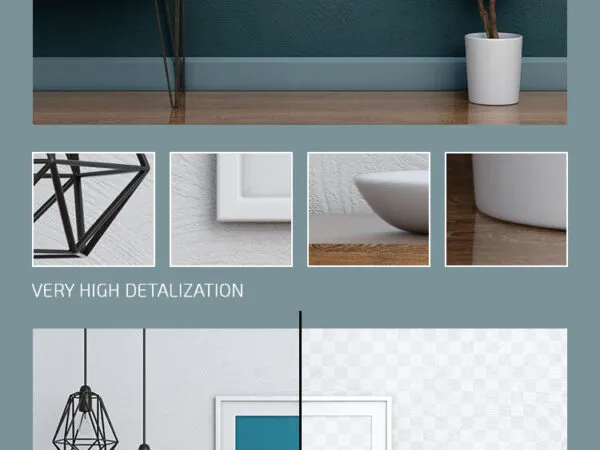Wall Hanging Interior Poster Mockup in Realistic Setting 1