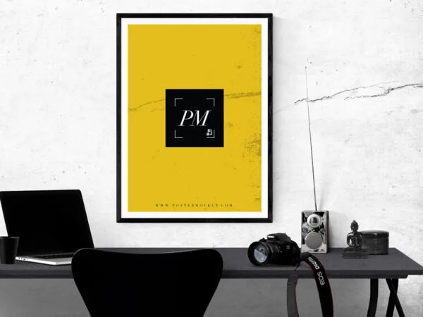 Wall Hanging Poster Mockup in Realistic Setting 1