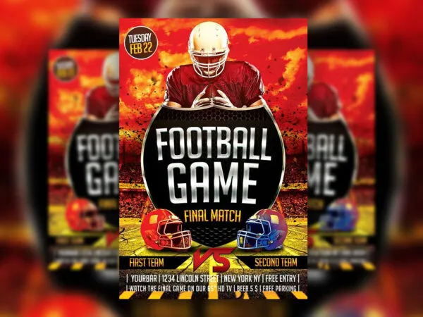 Watching Football Match at the Bar Flyer Template 1