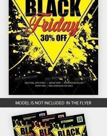 Watercolor Splash Black Friday Sale Flyer Template 1
